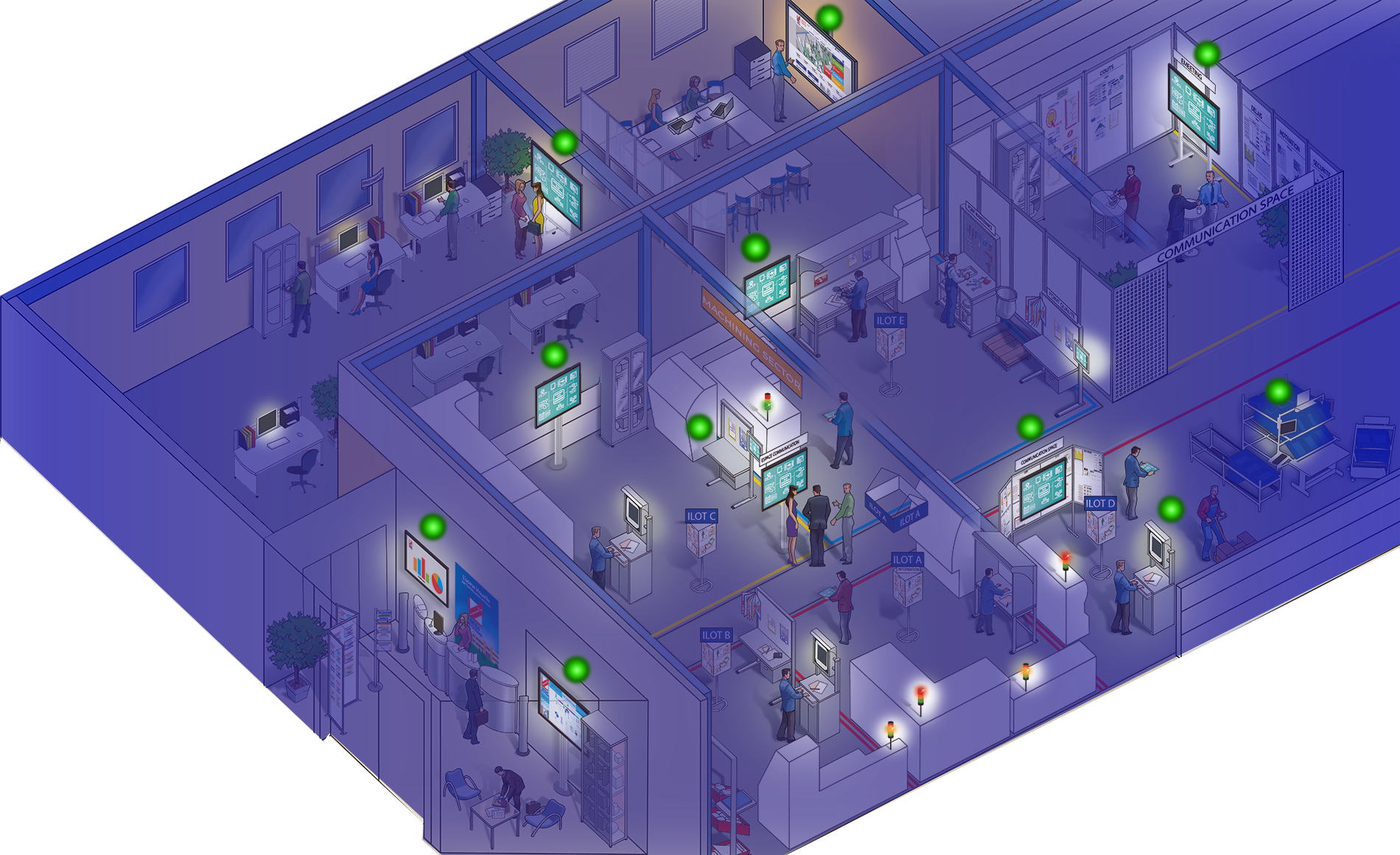 Usine visuelle industrie 4.0 sans fond